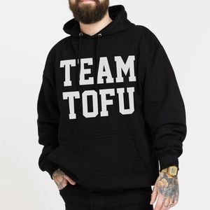 VEGAN OUTFITTERS TEAM TOFU BLACK UNISEX HOODIE MEDIUM